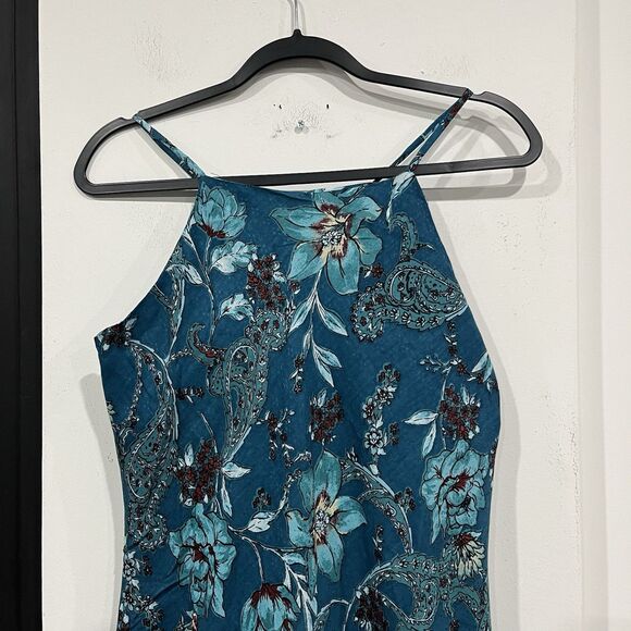 NWT Band Of The Free Audette Teal Floral Midi Dress Size Large Boho - Picture 2 of 7